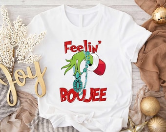 Boujee Grinch Christmas Shirt, Funny Holiday Tee