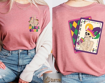 Skeleton Mardi Gras T-Shirt, New Orleans Party Tee