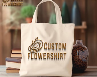Custom Text 100% Cotton Canvas Tote Bag, Personalized Gift