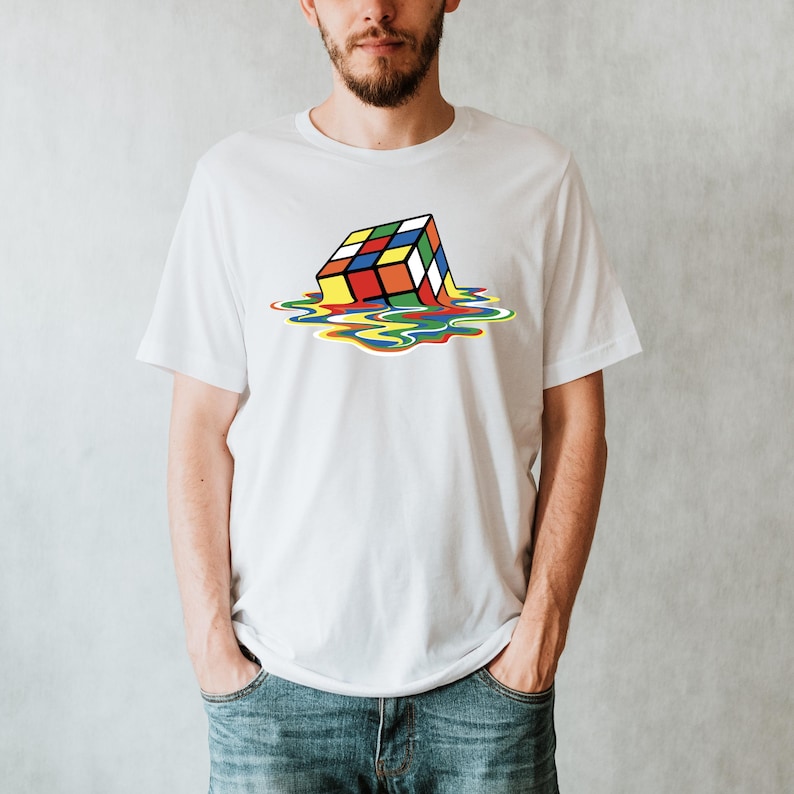 Melting Rubik's Cube T-Shirt, Retro Gamer Tee image 6