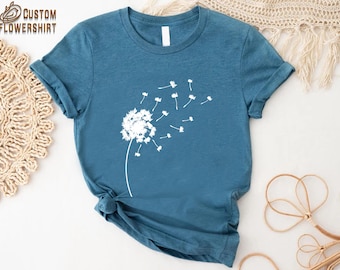 Dandelion Floral Shirt, Inspirational Plant Lover Tee