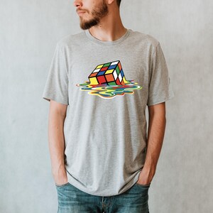 Melting Rubik's Cube T-Shirt, Retro Gamer Tee image 5