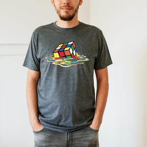 Melting Rubik's Cube T-Shirt, Retro Gamer Tee image 3