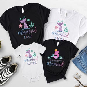 Mermaid Birthday Shirt, Mermaid Family Shirts, Mermaid Girl Tee, Birthday Party Shirt, Mermaid Squad Shirts, Personalized Birthday Gift