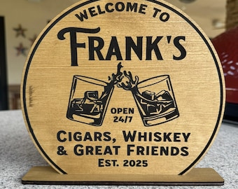 Personalized Wooden Bar Sign, Custom Man Cave Decor
