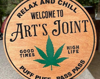 Ready-to-Hang Custom Cannabis Wood Sign | Unique Bohemian Wall Art Decor