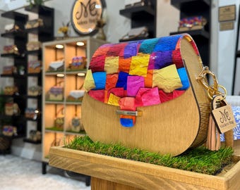 Introducing The Juliet Handbag. A Hand crafted, one of a kind handbag made from wood.