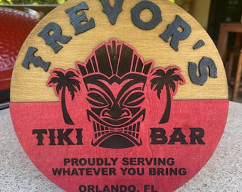 Personalized Real Wood Cigar Bar Sign | Handcrafted, Custom Size & Color Options