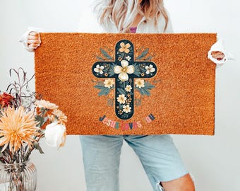 Jesus Loves You Doormat, Christian Welcome Mat, Coir Outdoor Rug, Bible Verse Doormat, Christian Doormat, Christian Home Decor