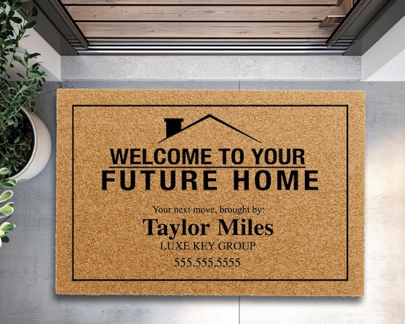 Future Home Doormat, Custom Real Estate Welcome Mat, Agent Front Door Mat, Realtor Client Gift, Home Closing Present, New Home Buyer Gift