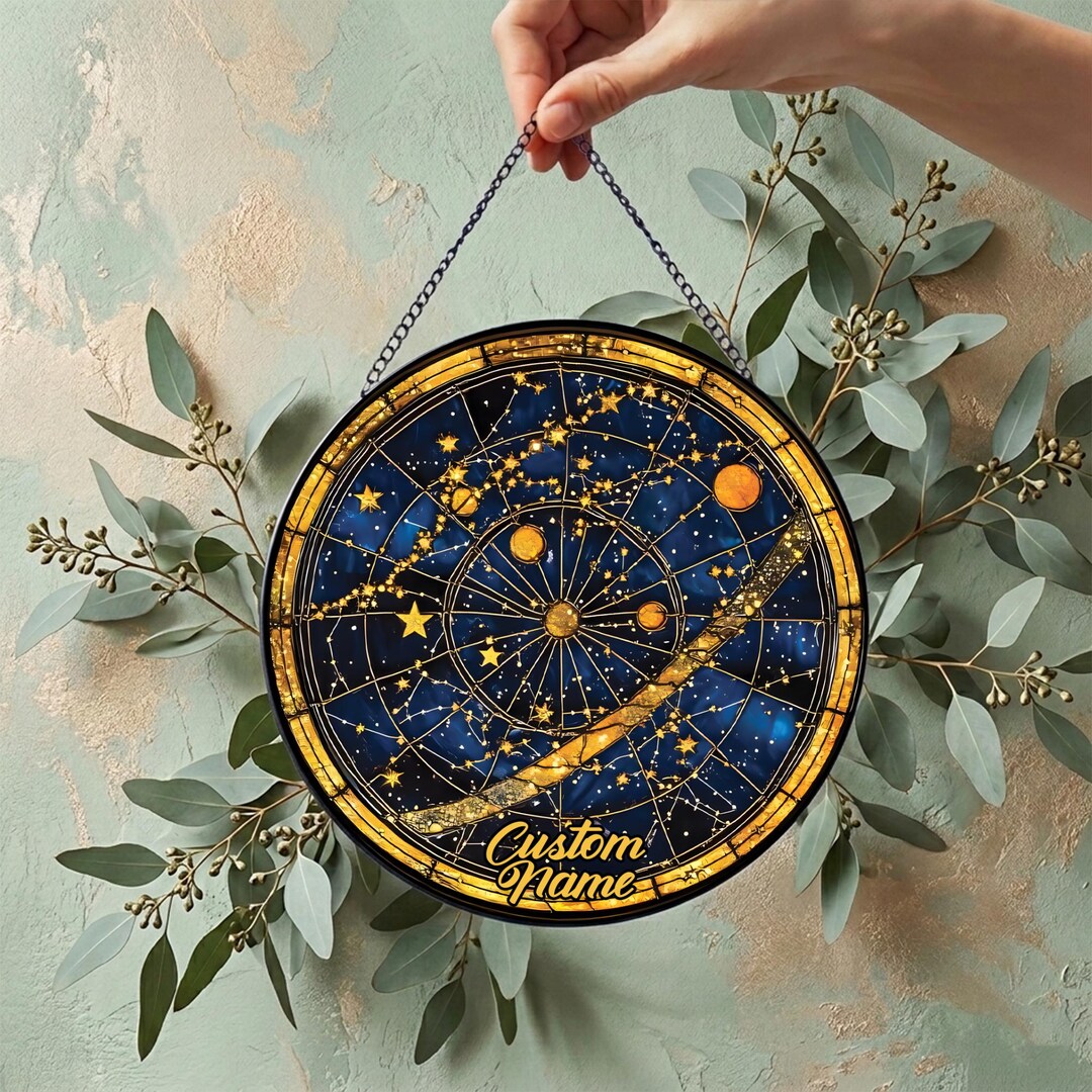 Custom Solar System Suncatcher, Space Galaxy, Planet Saturn & Jupiter ...