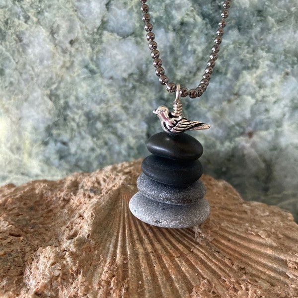 Rock Cairn Necklace Balance - Stacked Stones - Big