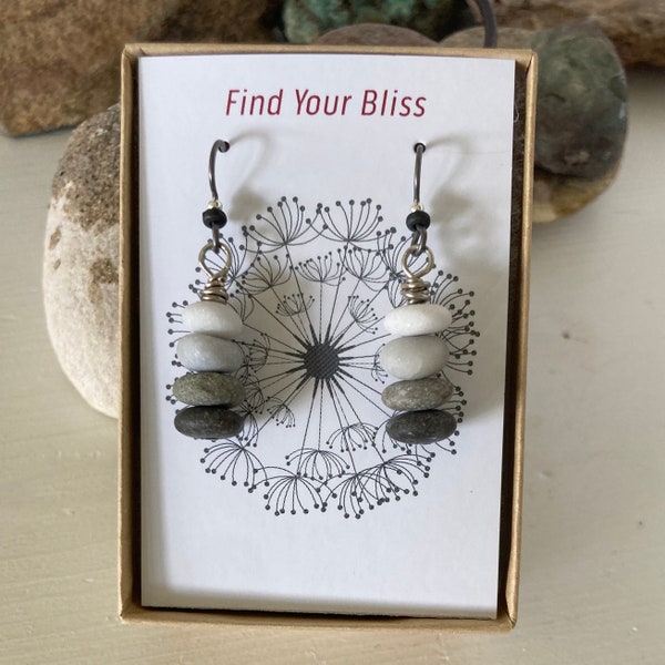 Petite Stacked Rock cairn Earrings