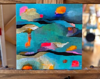 12"x12" Original painting: Abstract cloudscape