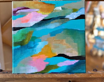 12"x12" Original painting: Abstract cloudscape