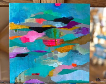 12"x12" Original painting: Abstract cloudscape