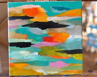 12"x12" Original painting: Abstract cloudscape