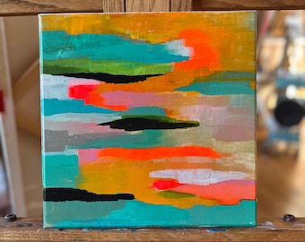 12"x12" Original painting: Abstract cloudscape