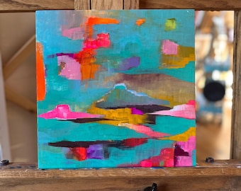 12"x12" Original painting: Abstract landscape