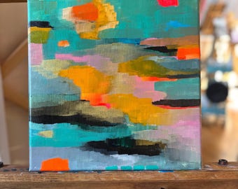 12"x12" Original painting: Abstract cloudscape