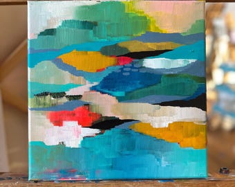 12"x12" Original painting: Abstract cloudscape
