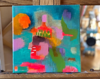 12"x12" Original painting: Abstract cloudscape