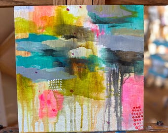 12"x12" Original painting: Abstract cloudscape