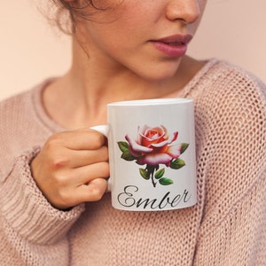 Rose Mug, Rose Gifts, Rose Cup, Rose Coffee Mug, Rose Coffee Cup, Rose Gifts For Her, Rose Gifts Women