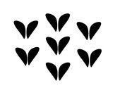 7 Knitting Stockinette Hearts - vinyl decals (stickers)