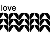 Wide Knitting Love Vinyl Decal (sticker) - about 5"x23"