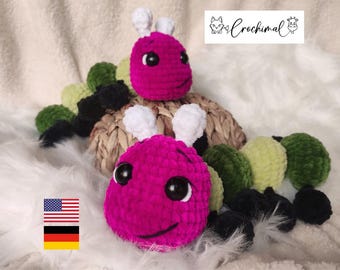 easy caterpillar crochet pattern; pdf download; amigurumi pattern; crochet sweet insect; caterpillar Amigurumi; spring pattern
