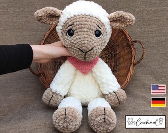 sheep crochet pattern english and german, digital pdf download, crochet plushie pattern, Easter crochet pattern, Spring Amigurumi pattern