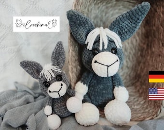 donkey crochet pattern english; german; pdf download;