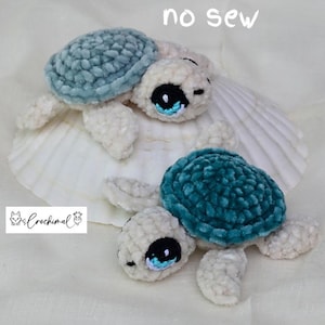 baby turtle crochet pattern english and german, no sew crochet pattern, crochet turtle pattern, crochet mini turtle, crochet sea turtle