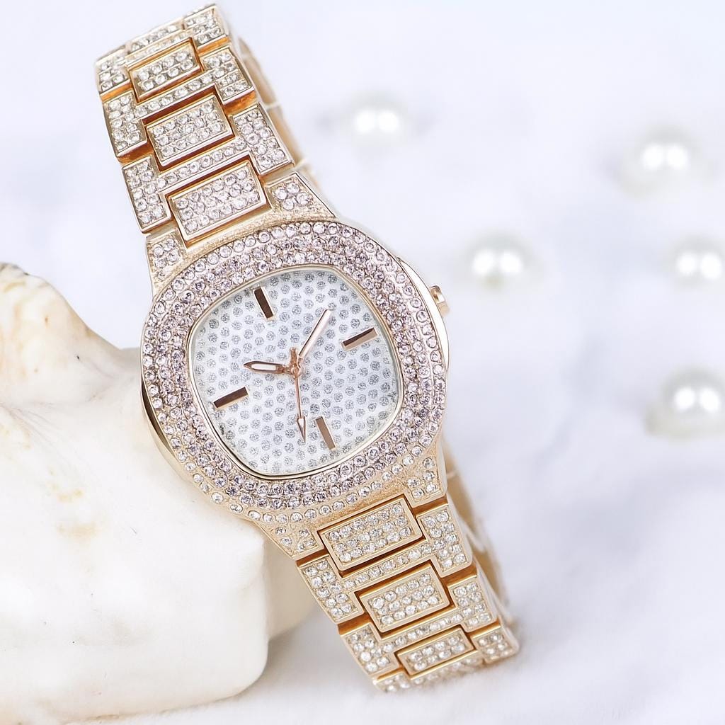 Iced Out Rose Gold Women display picture 1