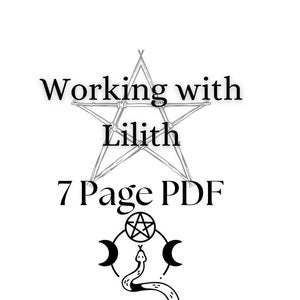 Working with Lilith | 7 pages PDF Witchcraft Demonology Magick Wicca Goddess Spells Guidebook