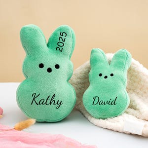 Custom Peeps Bunny with Name,Cute Peep Plush for Kids,Custom Plush Easter Bunny,Easter Basket Stuffers,Stuffed Bunny Toy,Custom Easter Gifts