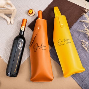 Engraved Leather Wine Tote Bag,Custom Wine Bag,Personalized Wine Caddy,Gifts for Wine Lovers,Wedding Gift,Corporate Gifts,Wine Accessories