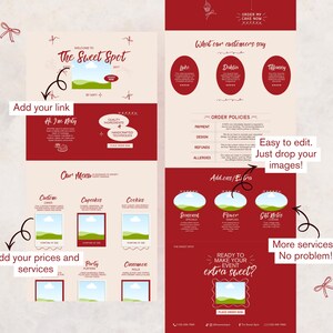 Vintage Bakery Business Web Template, Baker Pricing Info, Home Baker Website, Dessert Shop, Editable Cake Business, Retro Website for Bakers image 4