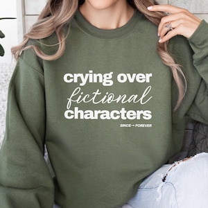 Weinen über fiktive Charaktere Sweatshirt, lustiges Geschenk für Kdrama-Liebhaber, Geschenk für Kdrama Shirt, koreanisches Drama-Fan, Kdrama ästhetische Kleidung