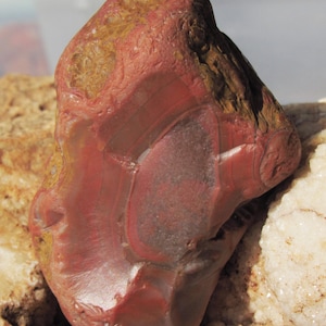 Lake Superior banded agate with tightly packed bands and deferential weathering