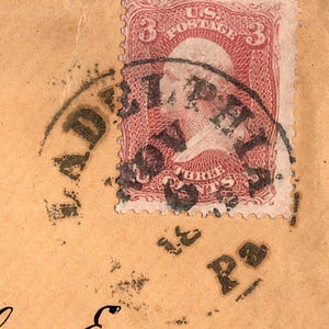 Scott #65 on cover from Philadelphia Pa