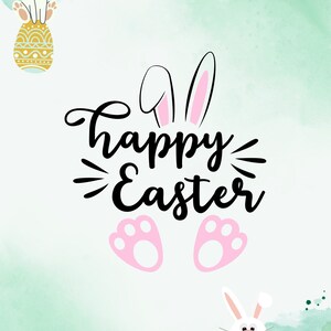 Cartel digital Bunny Easter, tarjeta de felicitación, felicidad, amor, Pascua, regalo