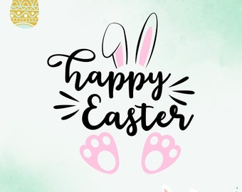 Affiche numérique lapin de Pâques, carte de voeux, bonheur, amour, Pâques, cadeau