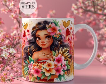 Pretty Romantic Mug, Gift for Her, Best Mug Gift, Love Design Mugs, 11oz Cheramic Mugs, 15oz Women Coffee Mug, Valentines Day Coffee Mug