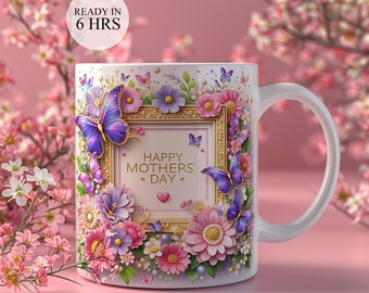 Excellent Gift for Mother's Day Wraps, 3D Mugs, 11oz 3D Mug, 15oz Love Mom Wrap, Gift for Mom, Personalized Gift for Mom, Digital Download