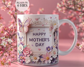 Awesome Gift for Mother's Day Wraps, 3D Mugs, 11oz 3D Mug, 15oz Love Mom Wrap, Gift for Mom, Personalized Gift for Mom, Digital Download