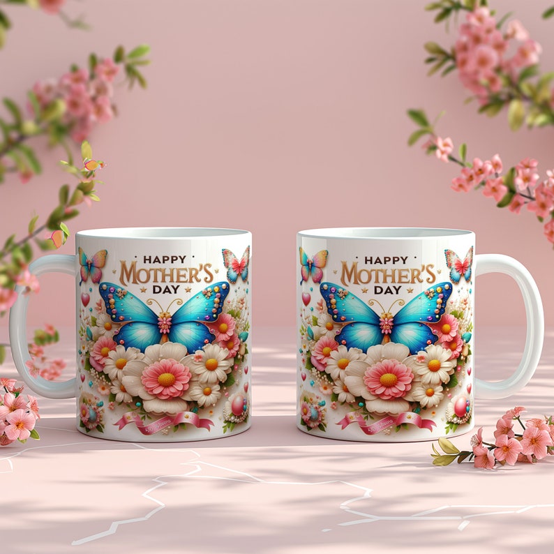 Appealing Gift for Mother's Day Wraps, 3D Mugs, 11oz 3D Mug, 15oz Love Mom Wrap, Gift for Mom, Personalized Gift for Mom, Digital Download, zdjęcie 3