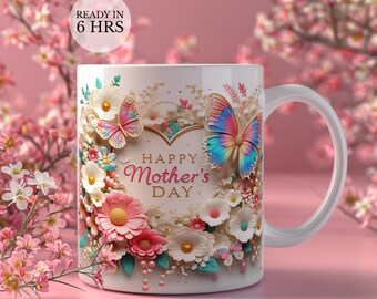 Gorgeous Gift for Mother's Day Wraps, 3D Mugs, 11oz 3D Mug, 15oz Love Mom Wrap, Gift for Mom, Personalized Gift for Mom, Digital Download,