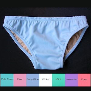 Mens Low Rise Swim Brief Swimsuit in Lavender, Pink, Coral, Mint, Turquoise, Baby Blue, White